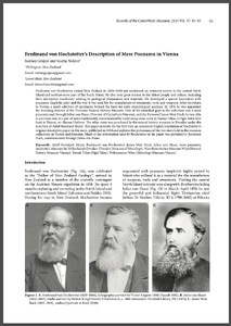 Ferdinand von Hochstetter’s description of mere pounamu in Vienna